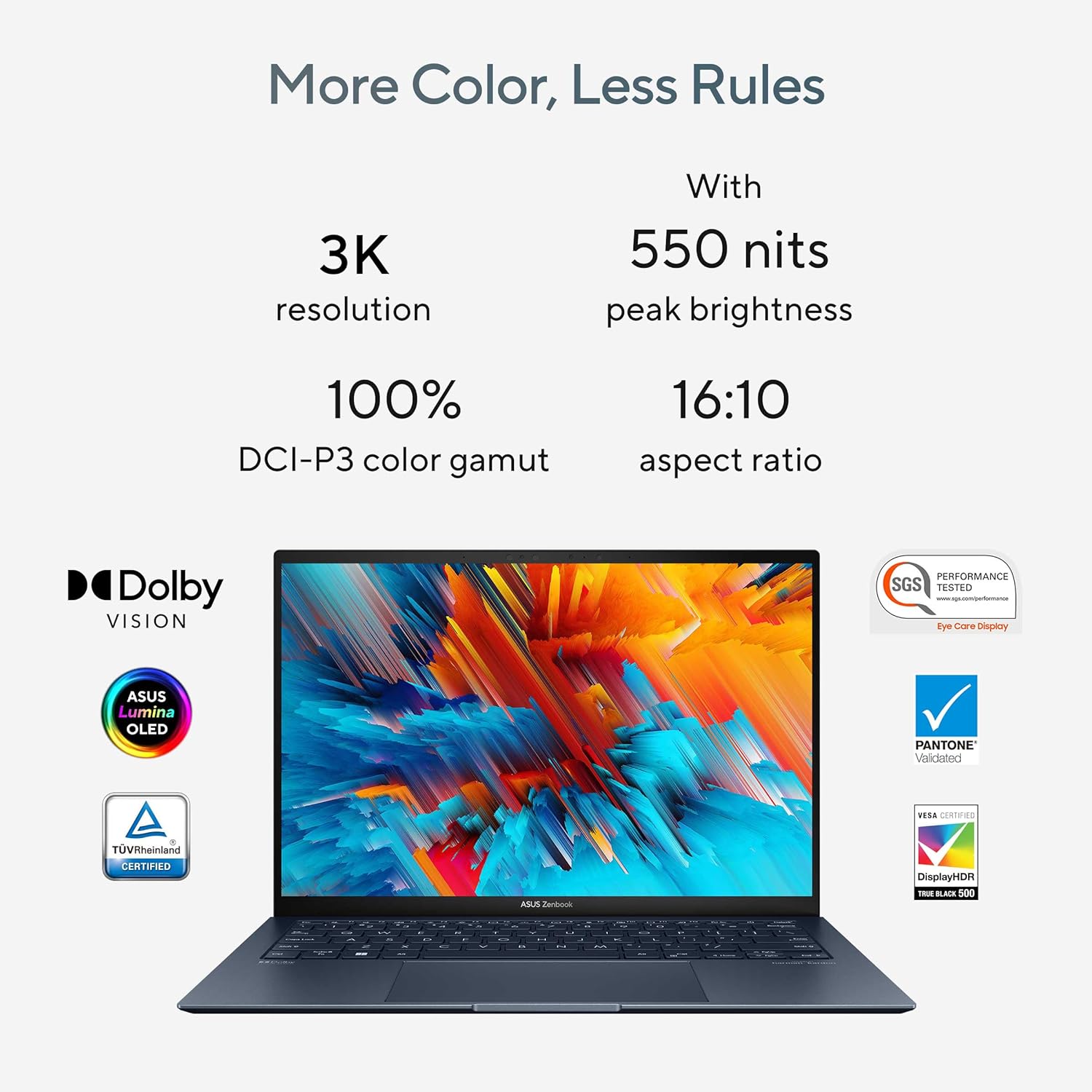 ASUS Zenbook S13 OLED - Premium features including Core i7 processor, stunning OLED display, Dolby Atmos sound, and Thunderbolt 4 ports. 4711387149485