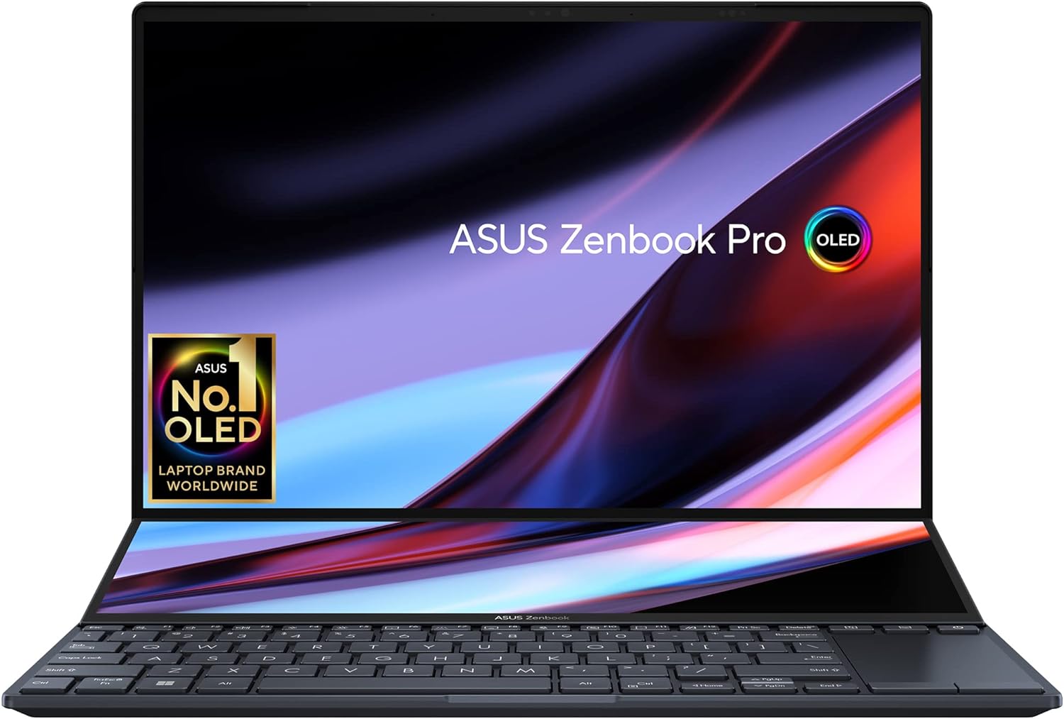 ASUS Zenbook Pro 14 Duo OLED 14.5 Laptop, Core i7, 16GB RAM, 1TB SSD, RTX 3050, Windows 11 - Black 0195553892223