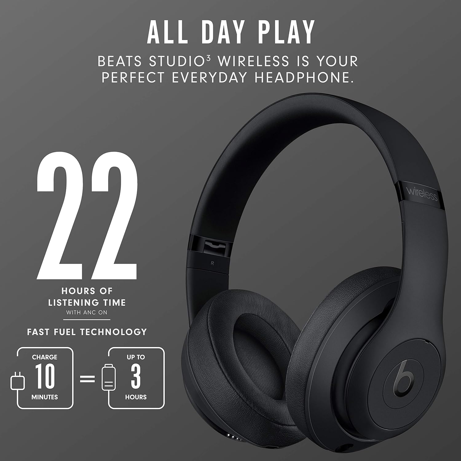 Beats Studio3 Wireless Noise Cancelling Over-Ear Headphones - Apple's W1 chip technology 0190199312722