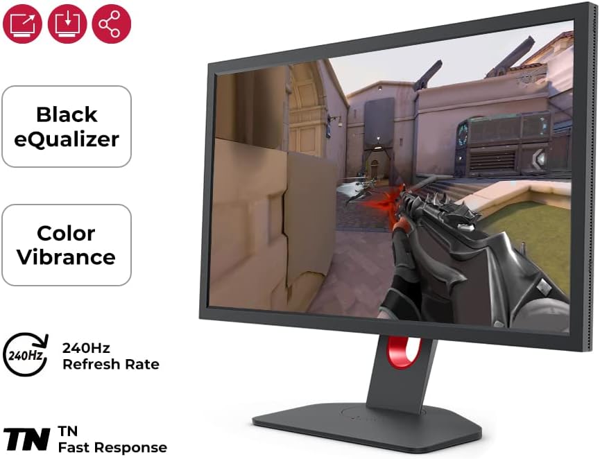 Benq XL2540K ZOWIE Series Monitor - Redesigned base for more in-game movement space. 4718755083303