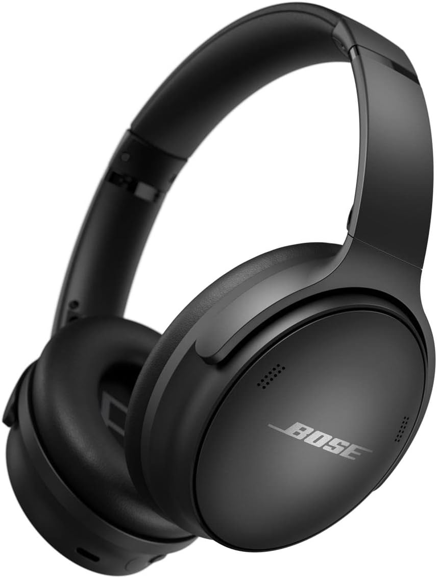 Bose QuietComfort 45 wireless noise cancelling headphones - Black: New mic system with four tiny microphones focuses on your voice for clearer conversations. 0017817835015