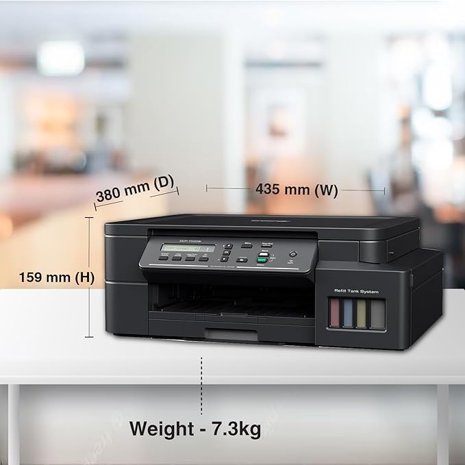 DCP-T520W Inkjet Printer: 30 ppm Monochrome Speed, 7.3kg Weight 4977766807227