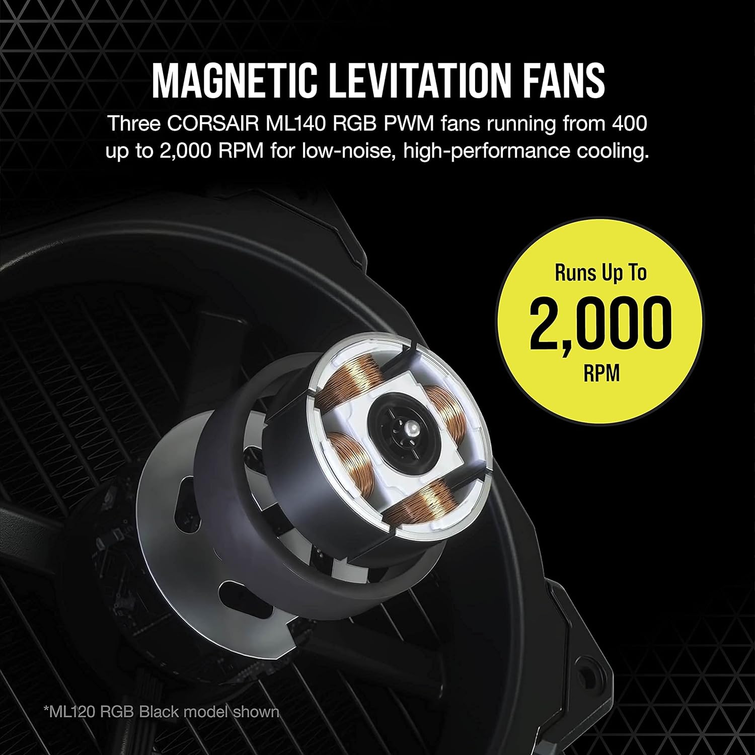 Magnetic Levitation RGB Fans with eight RGB LEDs per fan - Delivering immense airflow for efficient cooling. 0840006643432