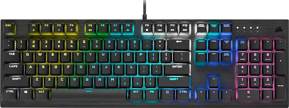 Corsair K60 RGB PRO Mechanical Gaming Keyboard with CHERRY MV Keyswitches - Sleek and Durable Aluminum Frame 0843591060394