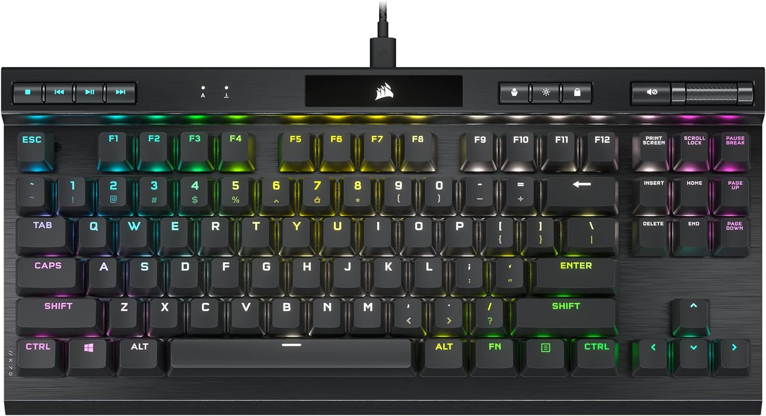 Corsair K70 RGB TKL Gaming Keyboard - OPX Optical-Mechanical, Black 0840006648253