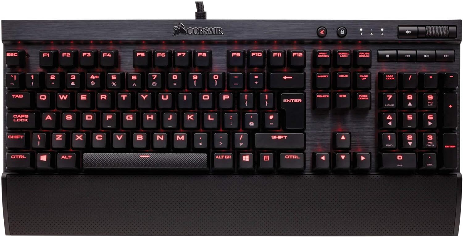 Corsair Mechanical Gaming Keyboard K70 Lux Cherry MX Blue - Sleek design with Cherry MX Blue switches. 0843591074124