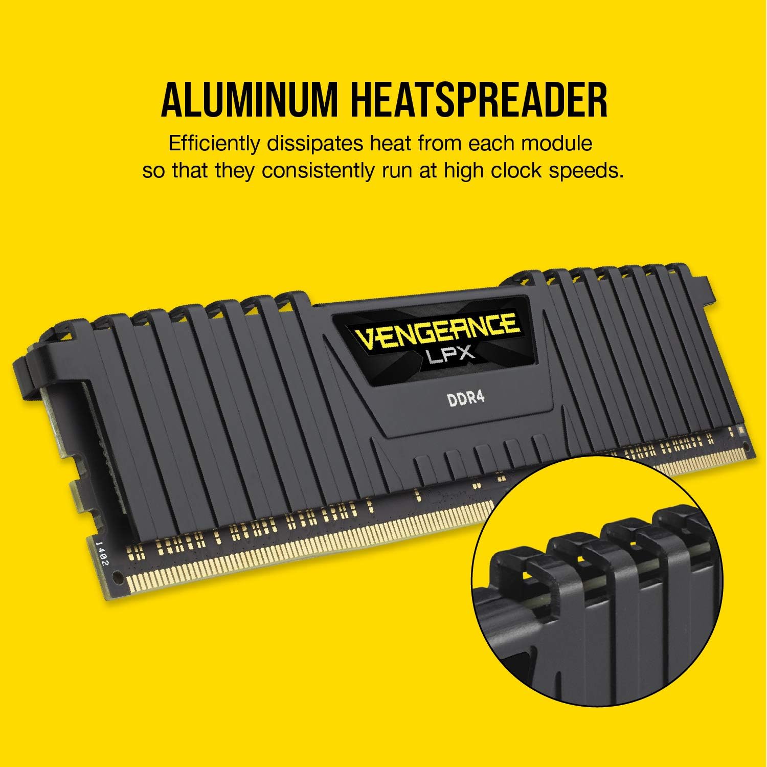 Corsair Vengeance LPX 16GB DDR4 Kit - Aluminum heatspreader dissipates heat efficiently. 6907502582567