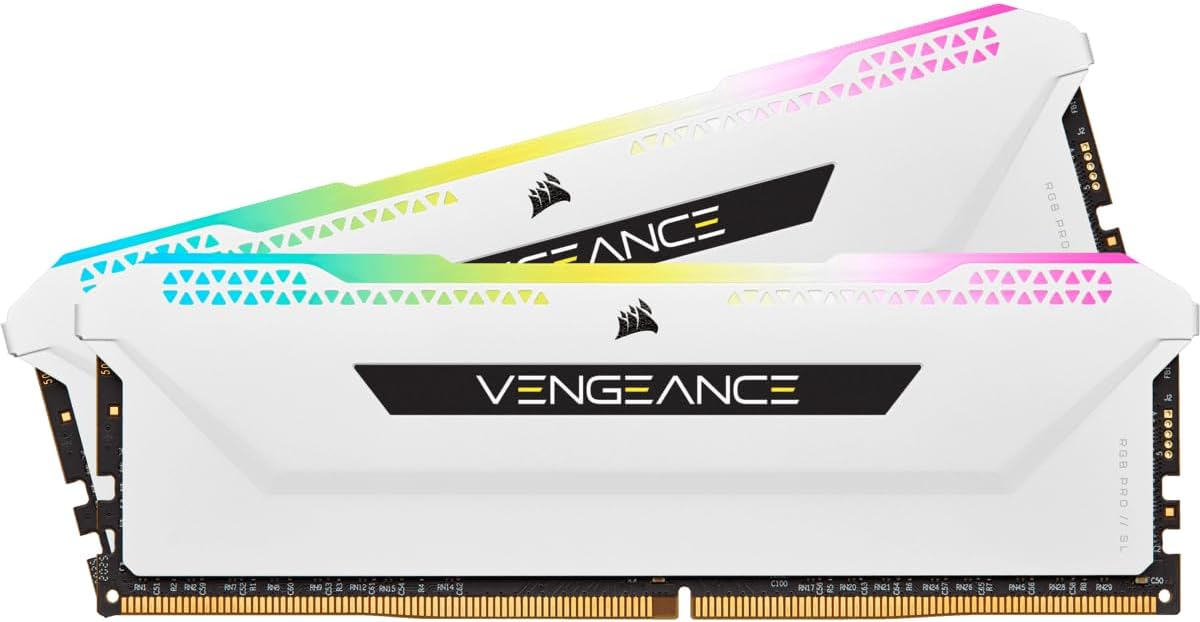 Corsair Vengeance RGB Pro SL 32GB DDR4 3600 Desktop Memory - White: Illuminate your system with vivid RGB lighting. 0840006632085