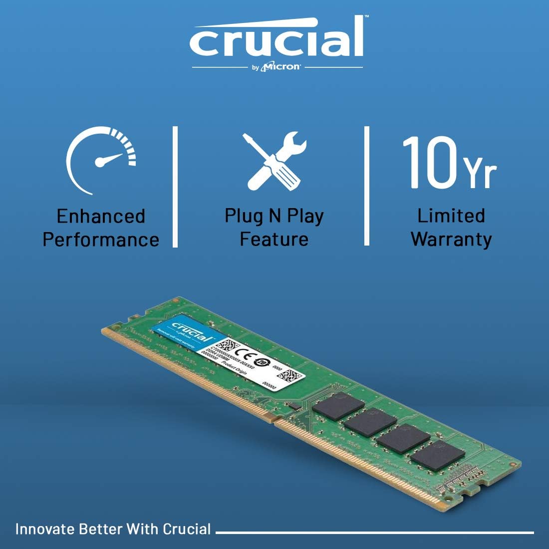 Crucial CB8GU2666 8GB DDR4 RAM - 1.2 Volts Voltage 6221218086424