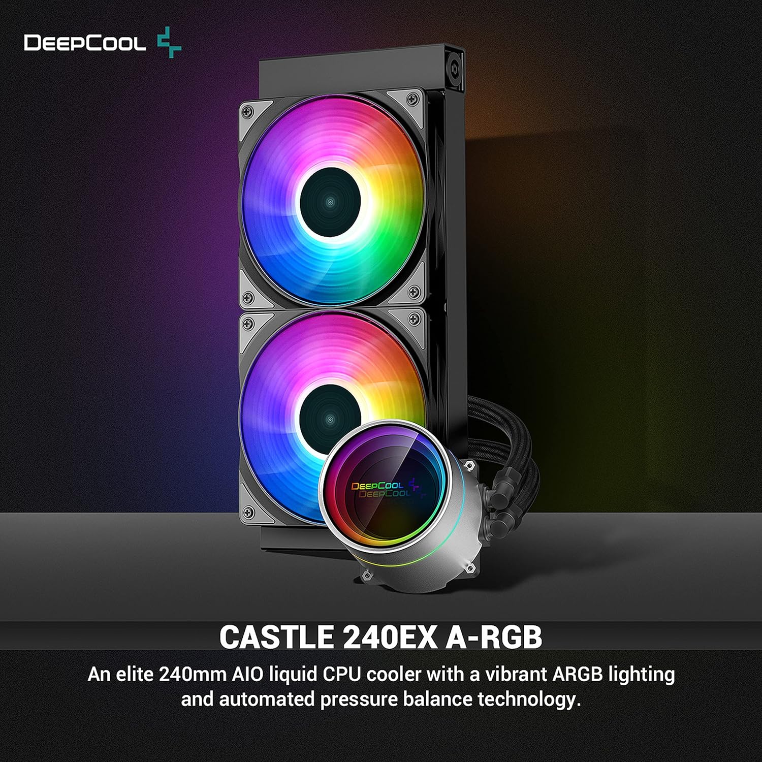 DeepCool Castle 240EX A-RGB - Efficient cooling solution with large copper cold plate and skived fins for TR4 support. 6933412727262