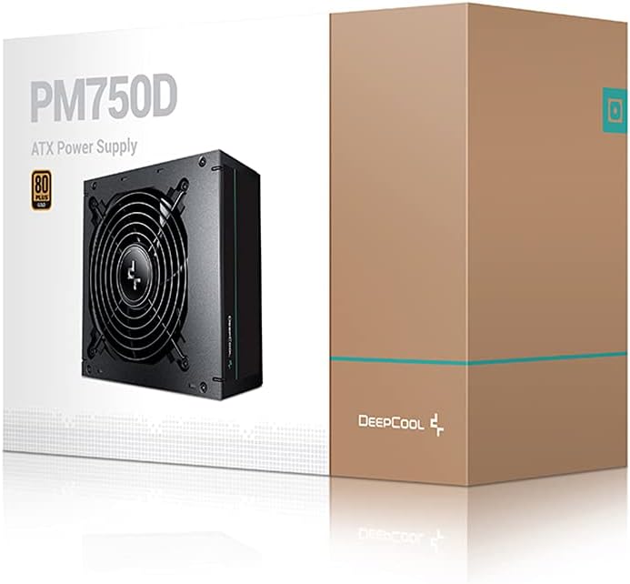 Deepcool PM750D 750W Power Supply - Reliable and efficient gold-rated PSU for your PC setup. 6933412717584