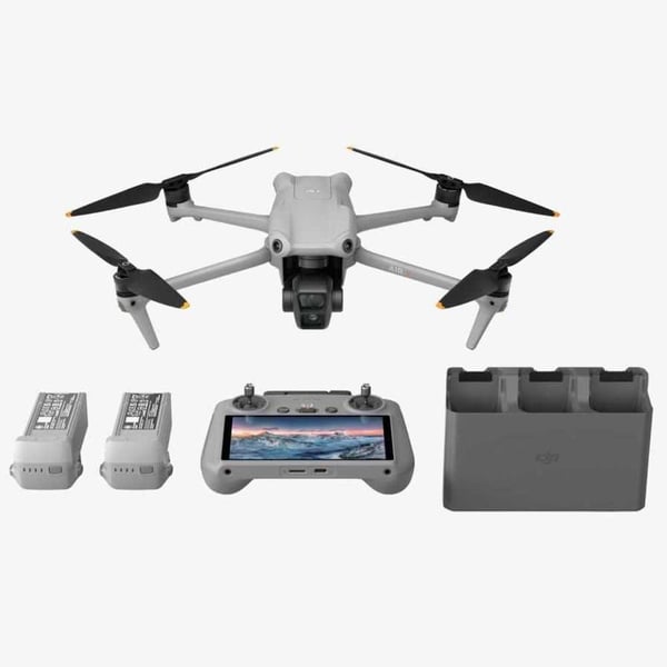 DJI MVA300-C2 Air 3 Fly More Combo RC 2 Grey Drone - Dual 48MP Cameras, 46-Min Flight Time, Omnidirectional Sensing