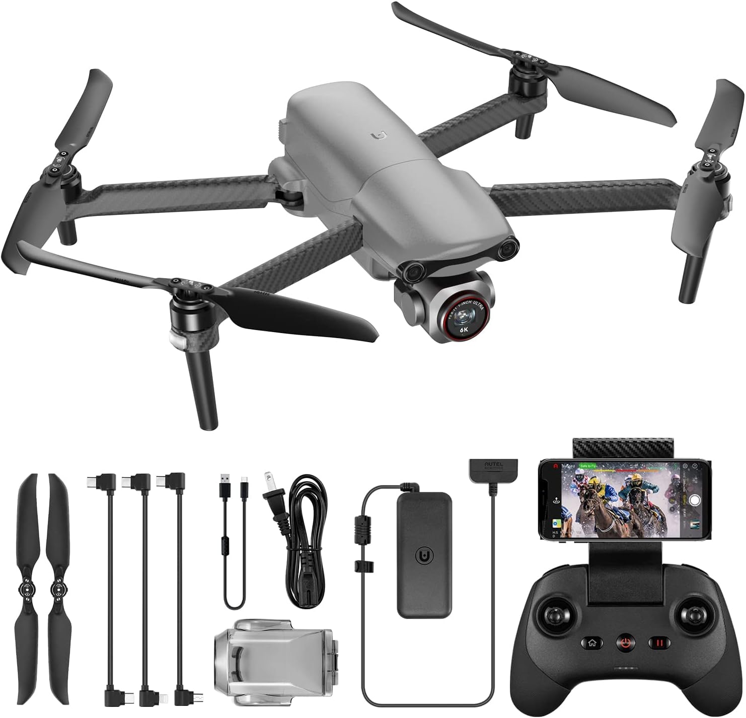 Autel EVO Lite+ Drone in Standard Grey - 20MP CMOS camera for high-quality aerial photography. 6924991102830