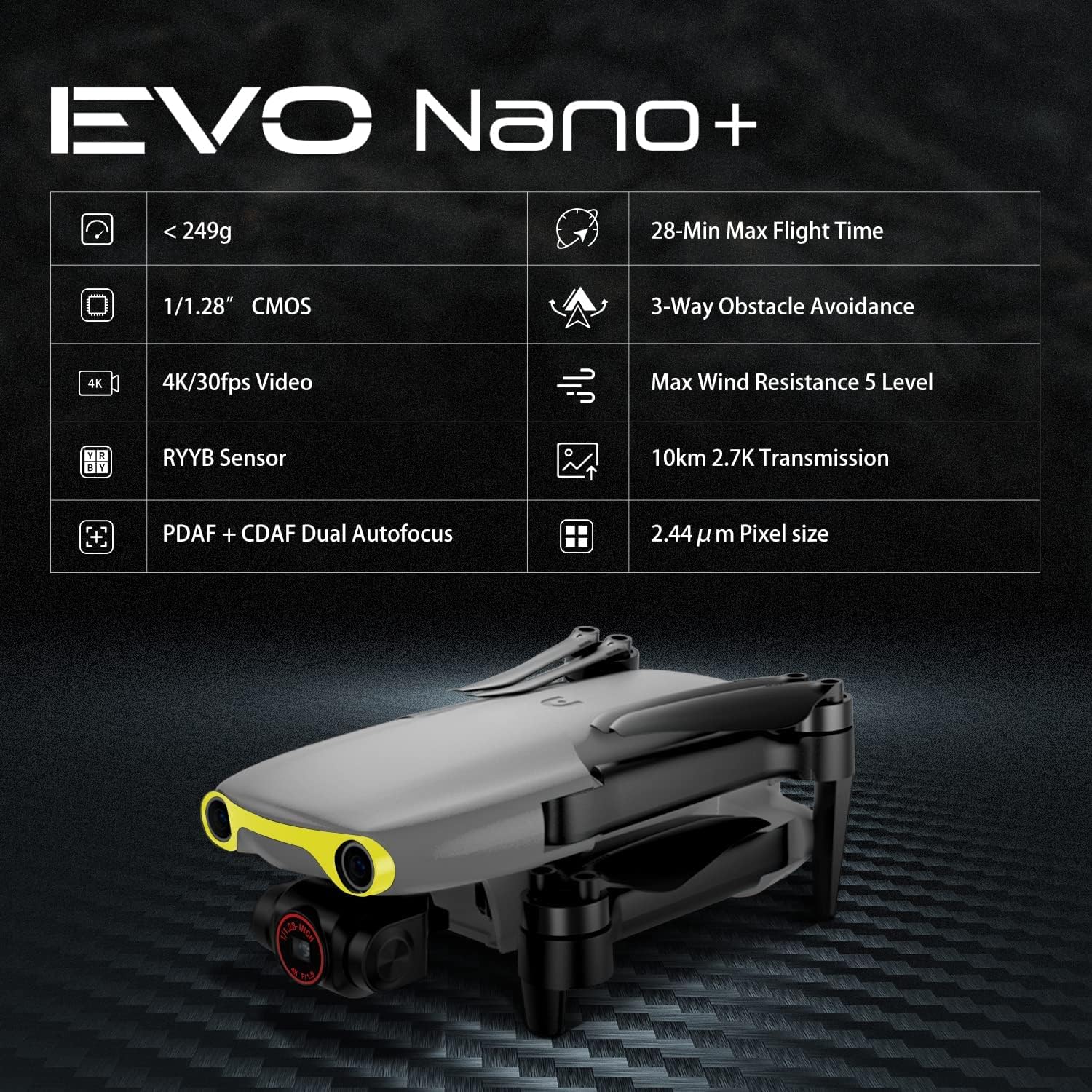 Autel EVO Nano+ Standard Grey CMOS 1/1.28 50 MP - High-resolution drone for stunning aerial shots. 6924991102717