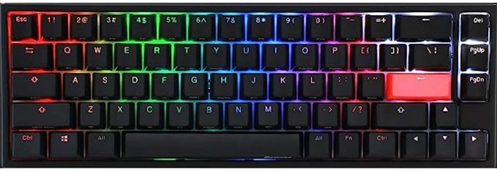 Ducky One 2 SF Cherry Red RGB Switch Black mechanical keyboard with detachable Type-C USB cable 4710578290845