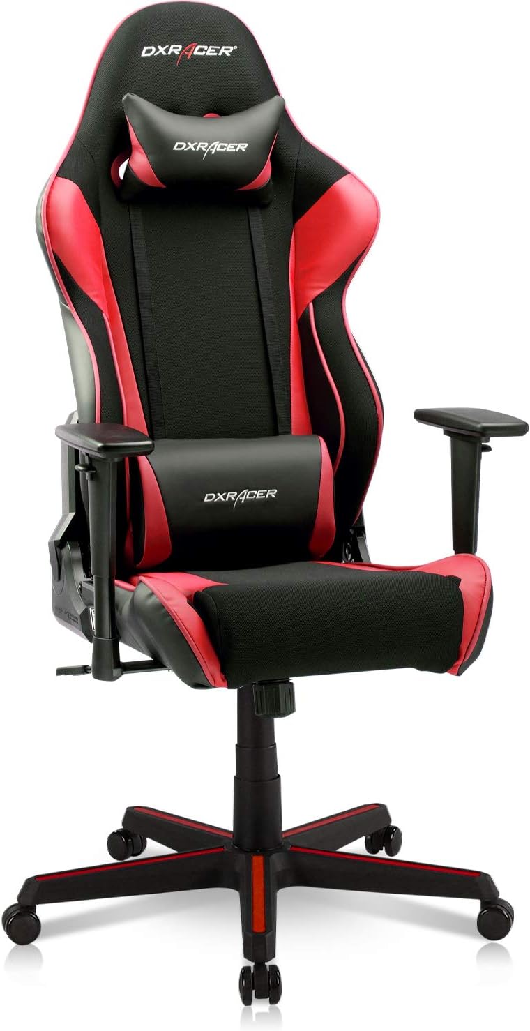 DXRacer OH/RAA106 Racing Series Gaming Chair in Black/Red - Ergonomic design with adjustable features for ultimate comfort. 0810027590176