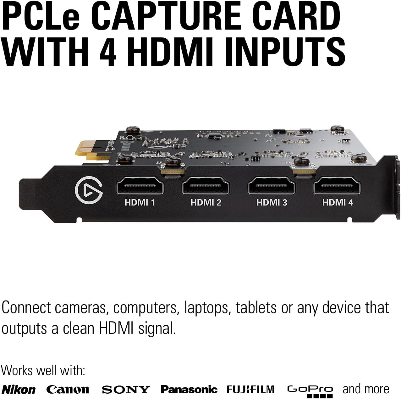 Connect up to 4 HDMI inputs with Elgato Cam Link Pro - SKU: 0840006632252