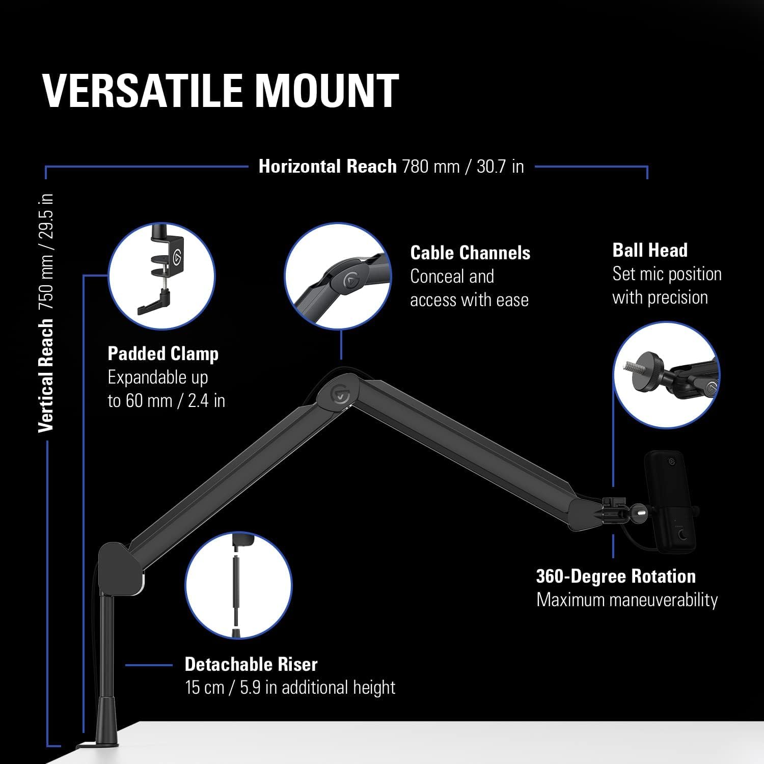 Achieve the perfect balance with a custom counterweight for stability during adjustments. 0840006640028