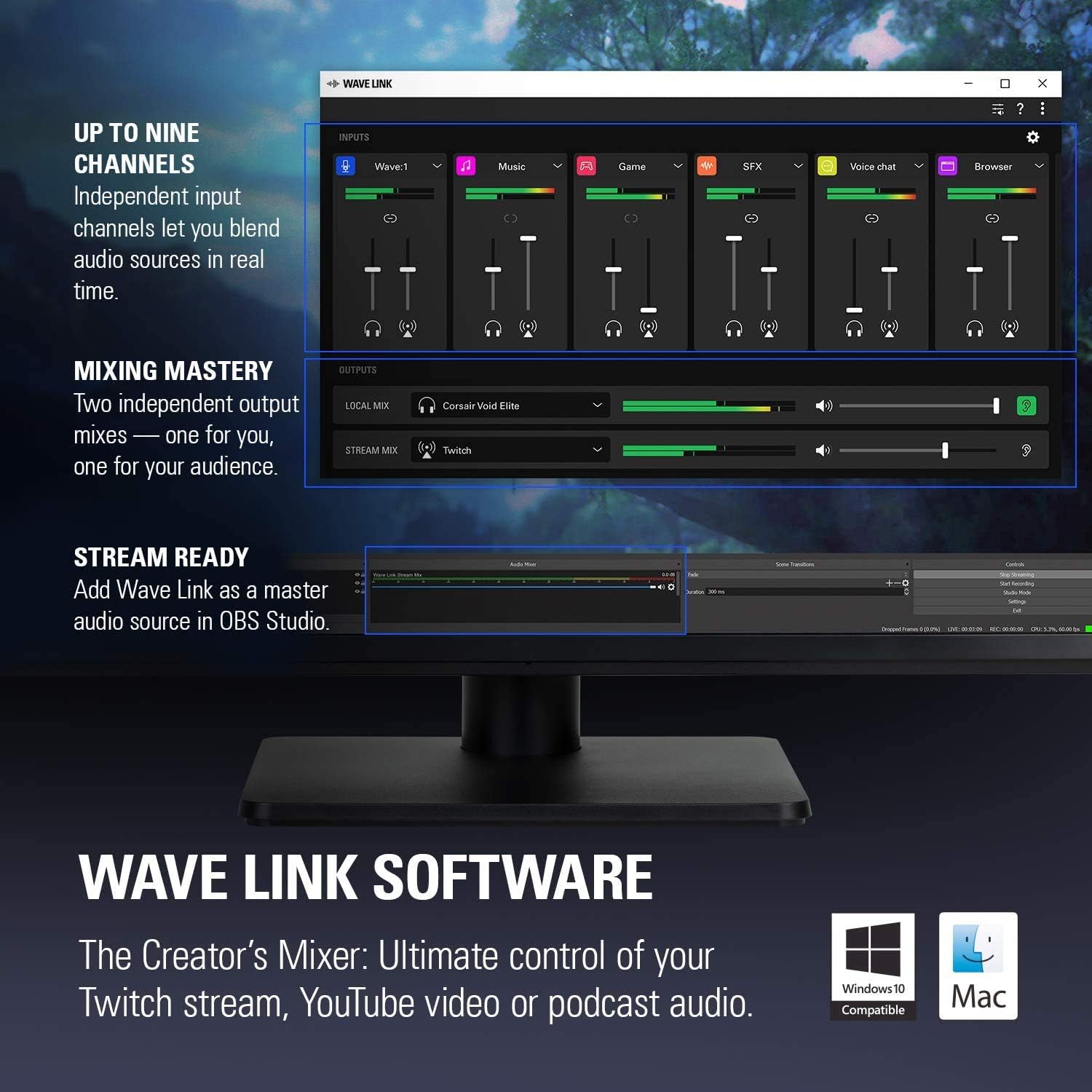 Wave Link app controls audio sources and creates independent mixes 0840006618065