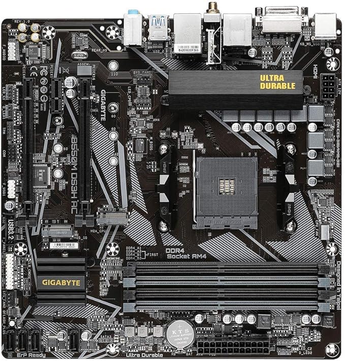 High-performance Gigabyte B550M DS3H AC Micro ATX Motherboard with PCIe 4.0 and Dual M.2 slots 0889523024416