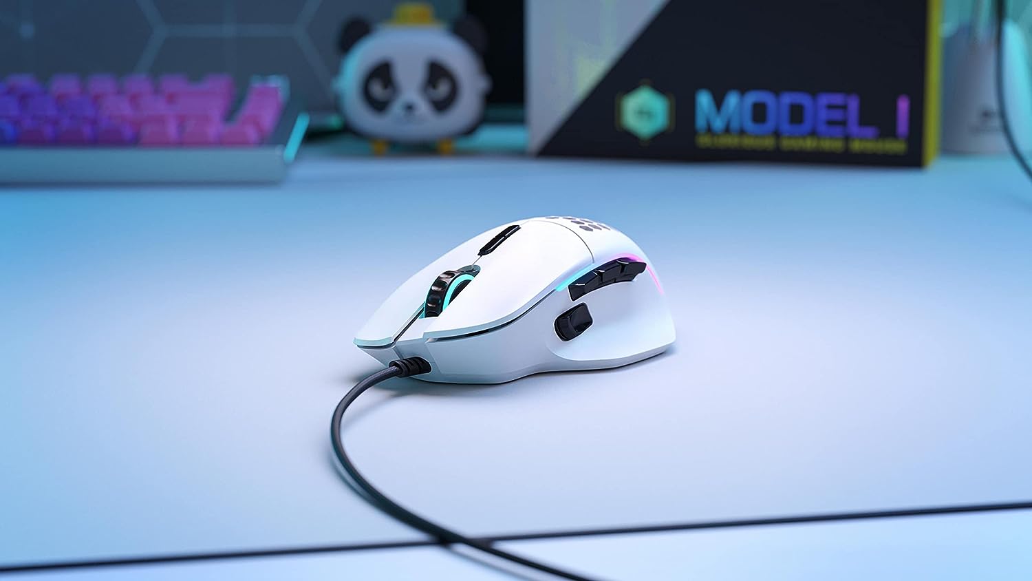 Glorious Model I Ergonomic Matte White Gaming Mouse: Honeycomb design for the ultimate lightweight and durable gaming mouse. 0810069970462