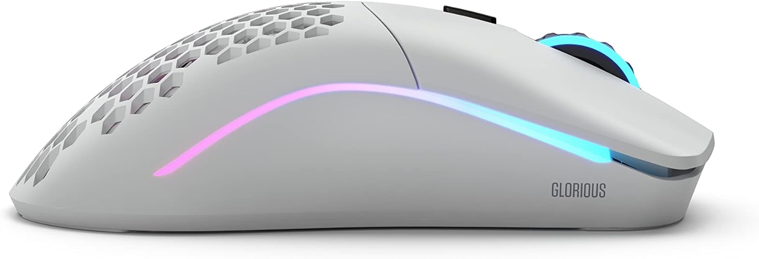 RGB Gaming Mouse - Wireless & Wired Modes - Long Battery Life - Matte White 0850005352693