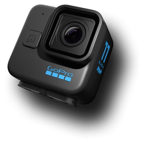 Go Pro Hero 11 Mini Black Action Camera featuring two sets of mounting fingers for versatile mounting options. CHDHF-111-RW
