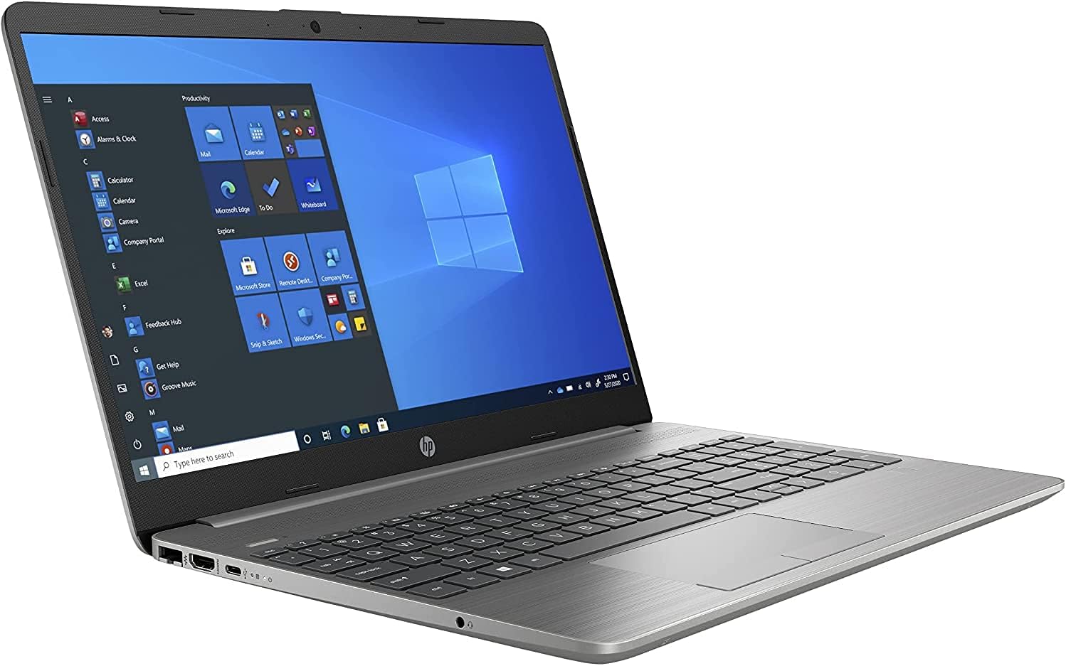 Sleek HP 250 G8 Laptop - Core i7 Family - 15.6 FHD Display - Asteroid Silver - Integrated Graphics 0195697480034