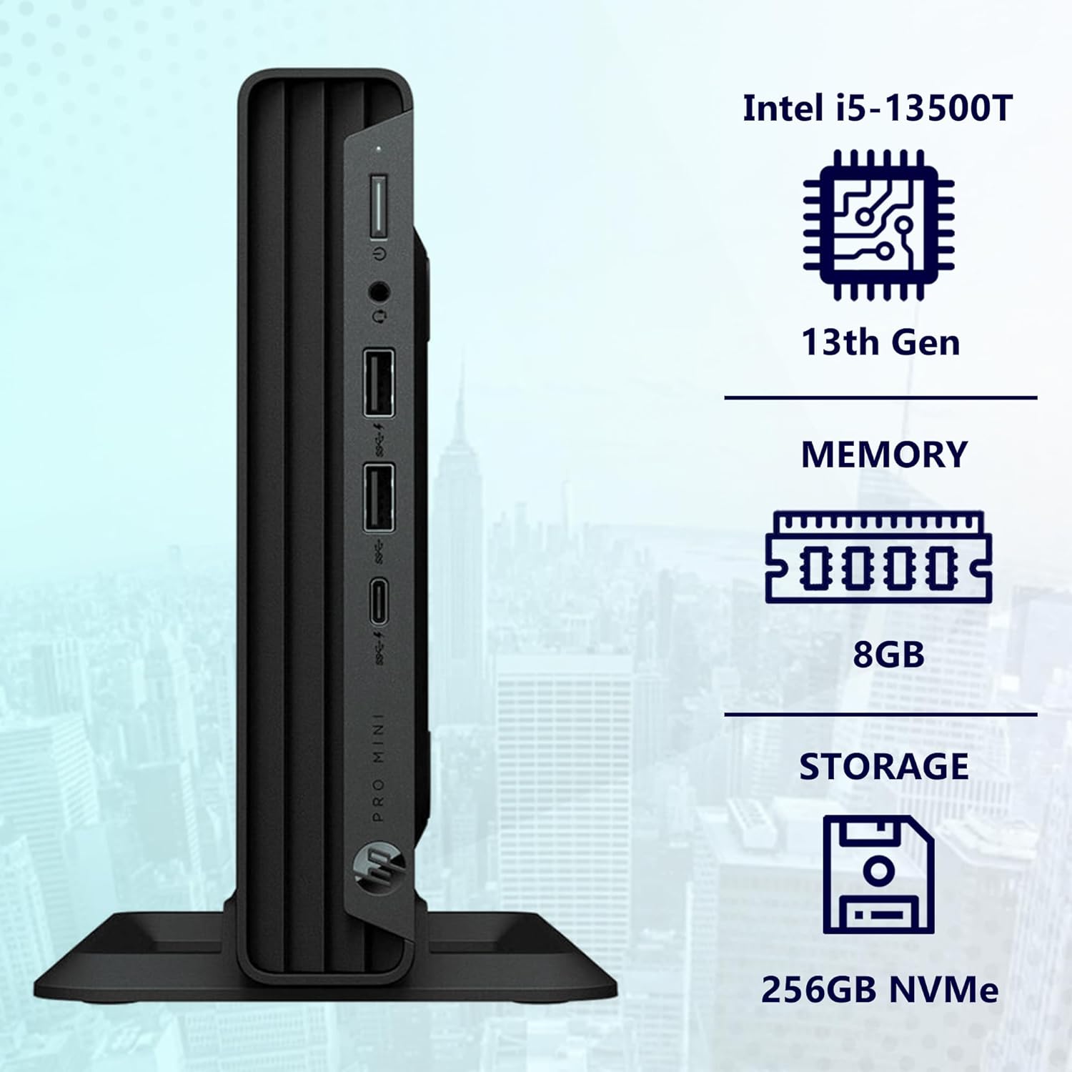 Oemgenuine HP Pro Mini 400 G9 Tower PC - Intel Core i5, 8GB RAM, Windows 11 Pro - Black Color 0810053061527