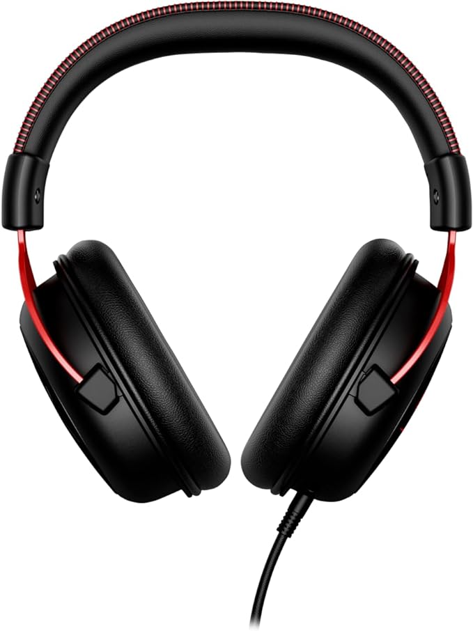 HyperX Cloud II Gaming Headset - Red, Wired - Enjoy crystal-clear audio with 53mm drivers and noise-canceling microphone. 6221243344643