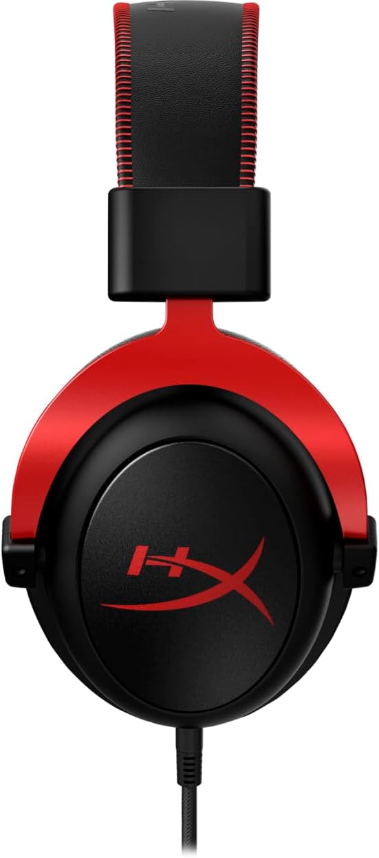 HyperX Cloud II Gaming Headset - Red - Experience immersive gaming with 7.1 virtual surround sound and neodymium magnets. 6221243344643