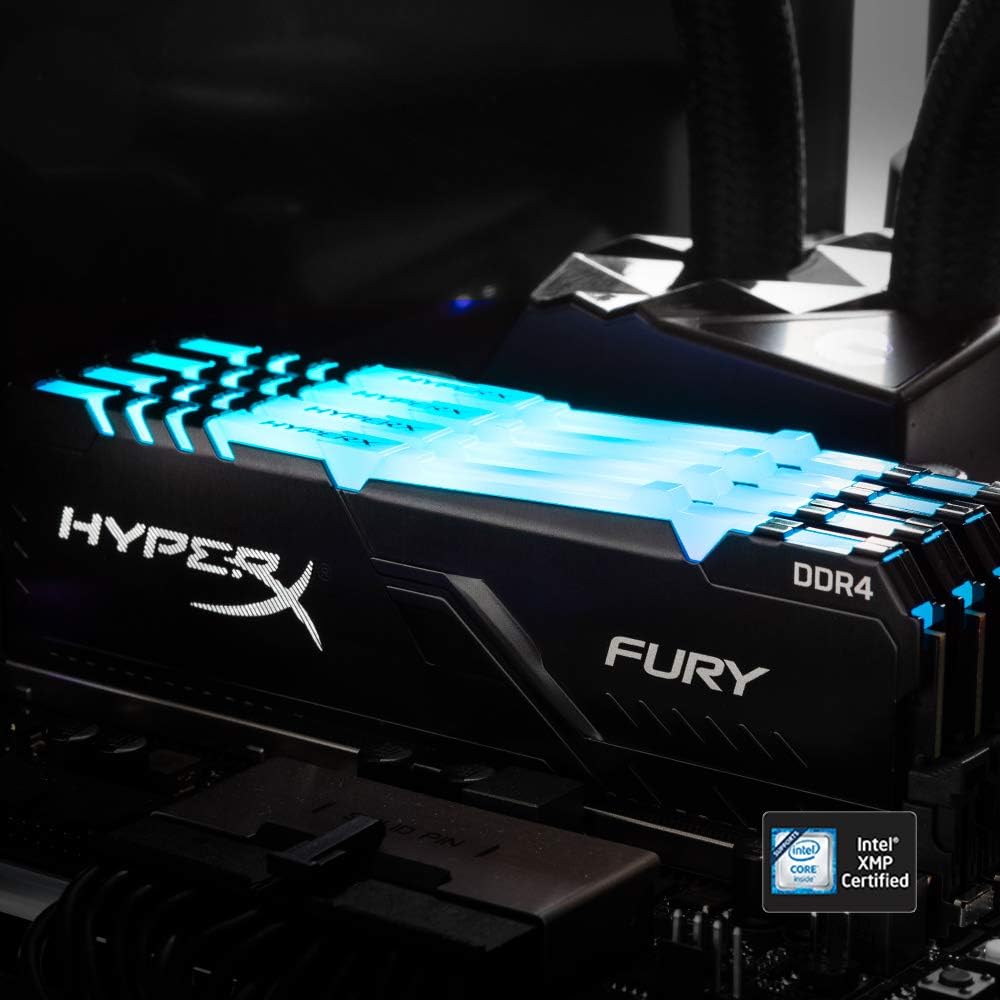 HyperX FURY RGB 32GB DDR4 RAM - Seamless integration with AMD Ryzen systems for reliable performance. 0740617313802