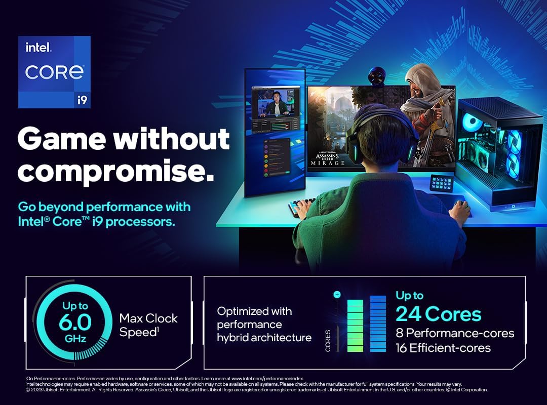 Unleash the power of Intel Core i9-14900K with 24 cores and 32 threads for seamless gaming 0735858546966