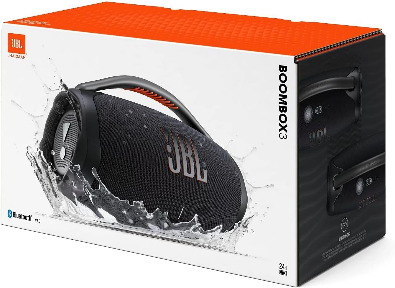 JBL Boombox 3 Portable Speaker - Immerse yourself in deep bass and crystal-clear sound with the new 3-way speaker design. 6925281998805