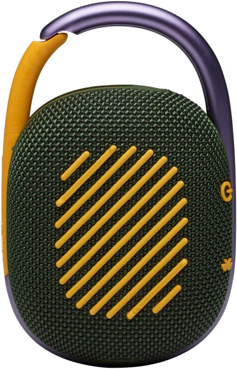 JBL Clip 4 Bluetooth speaker in green - Ultra-portable with integrated carabiner for on-the-go adventures. 6925281979378