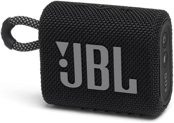 JBL Go 3 Portable Speaker - Big Audio, Punchy Bass, Compact Design, Black 6925281975615