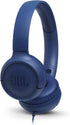 Blue JBL Tune 500 Wired On-Ear Headphones with Pure Bass Sound 6925281939945