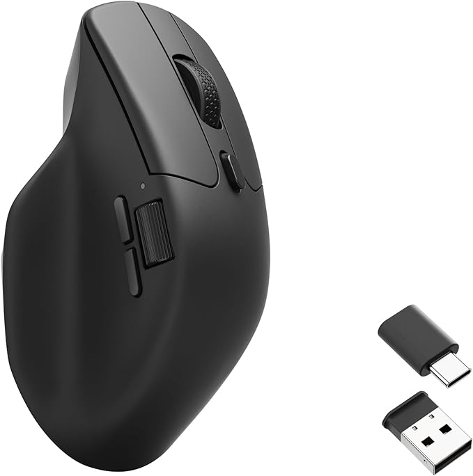 Ergonomic Keychron M6-A1 Wireless Gaming Mouse with 10 Buttons KCM6A1-WLSE-BLK