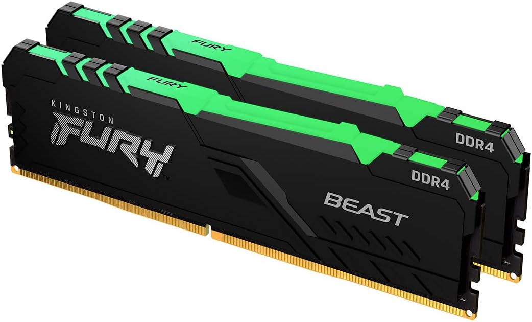 Kingston FURY Beast RGB 64GB DDR4 Memory Kit - Vibrant RGB lighting with patented Infrared Sync Technology. 0740617319019