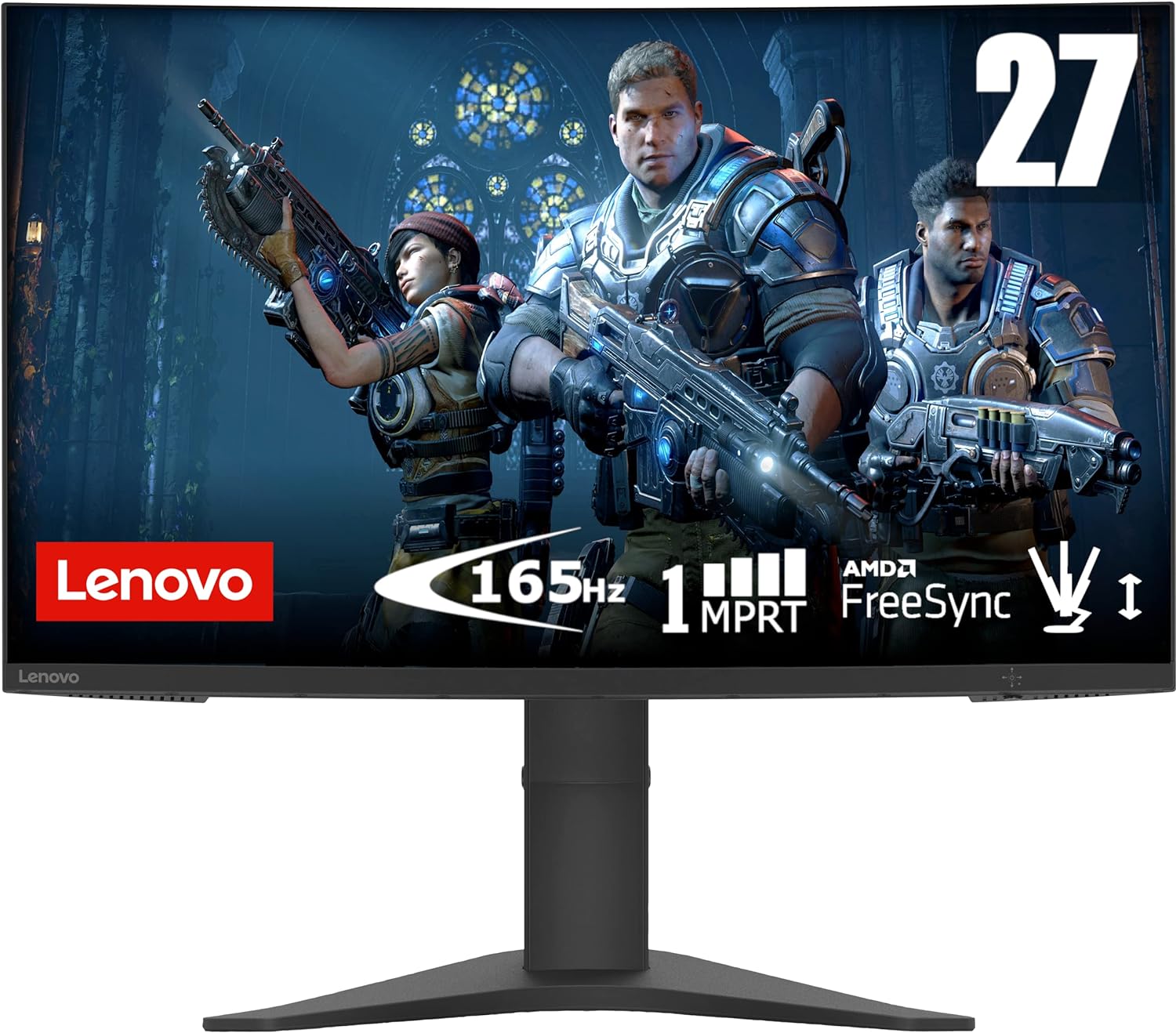 Lenovo G27c 27 VA Monitor - Immerse yourself in games with 1500R curvature and 165Hz refresh rate. 0194552877538