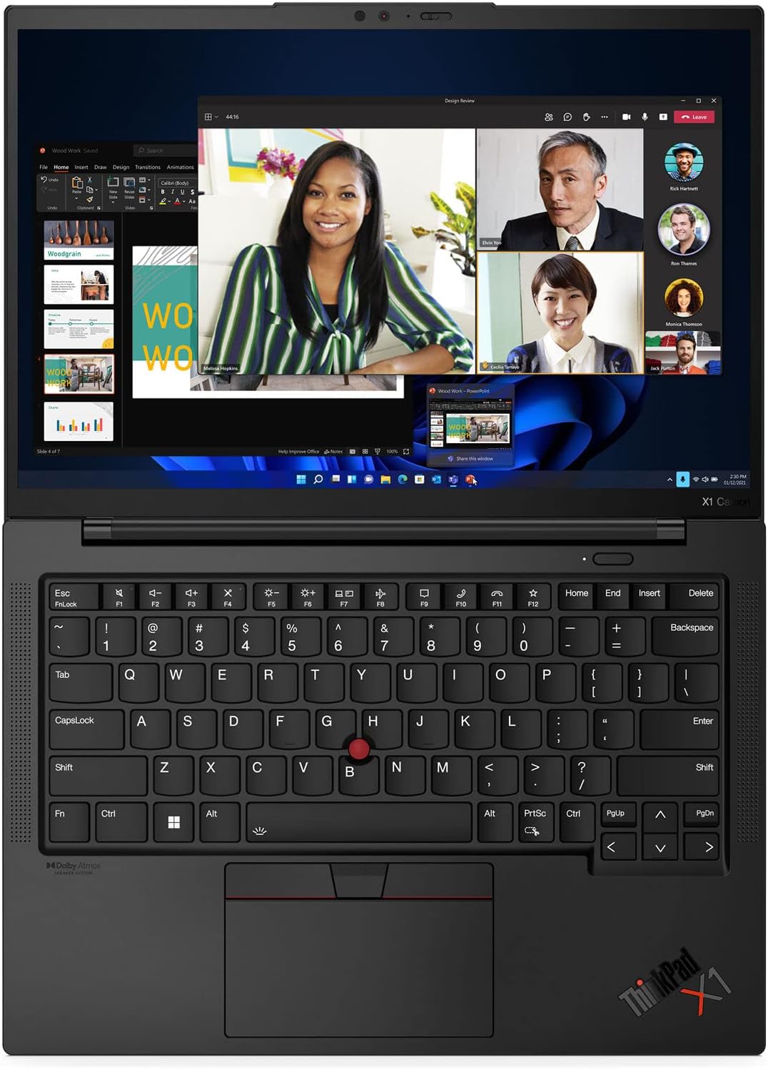 Red Lenovo ThinkPad X1 Carbon Gen 10 14 Laptop with Windows 11 Pro 0196379701454