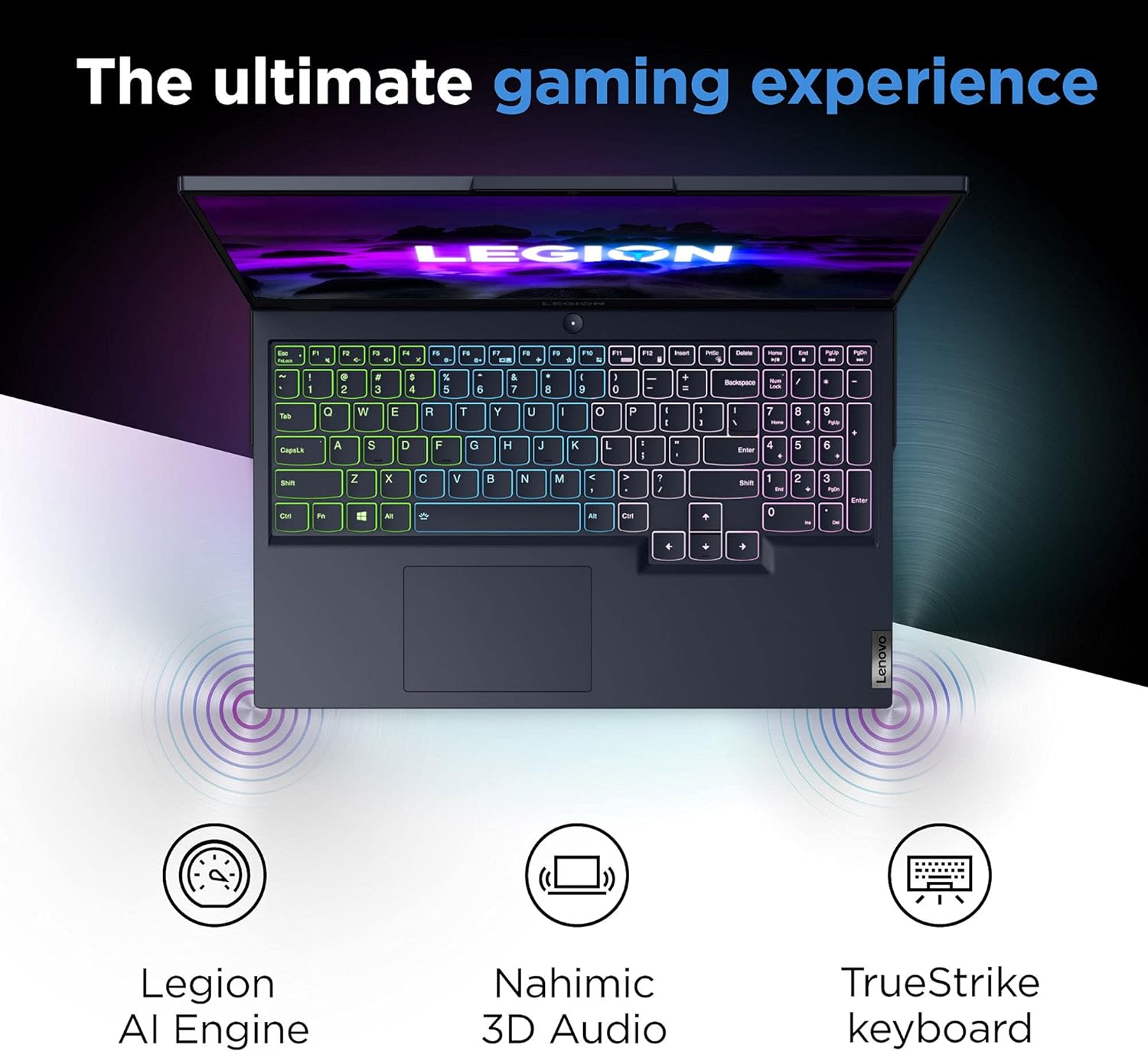 Lenovo Legion 5 Gaming Laptop - Ryzen 7, 16GB RAM, 512GB SSD, GeForce RTX 3050 - Blue 0195713796064