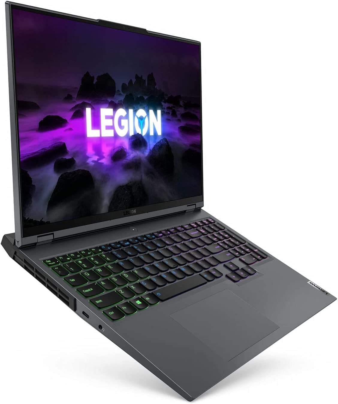 Sleek black Lenovo Legion 5 Pro Gaming Laptop with 1TB SSD and 32GB RAM 0196118270579