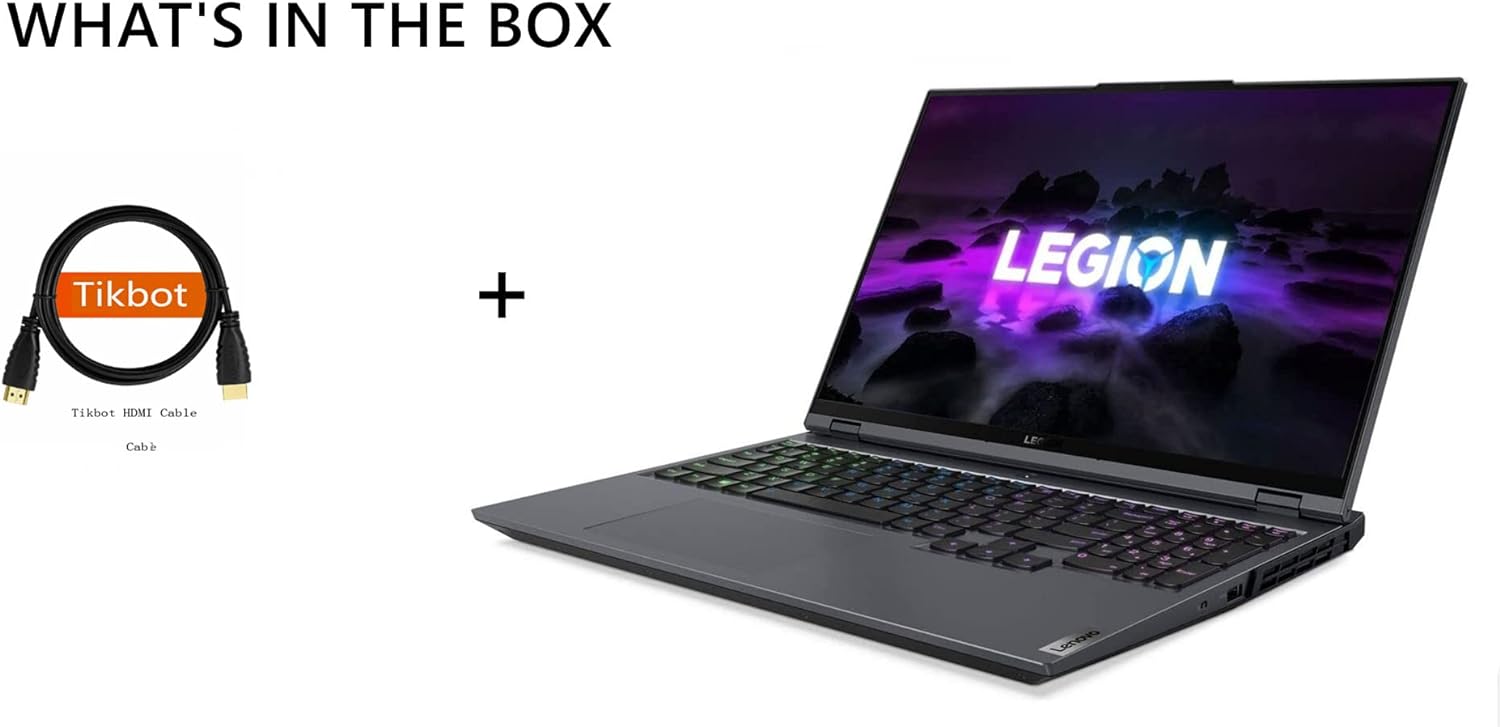 Black 16-inch Lenovo Legion 5 Pro Gaming Laptop with AMD Ryzen 7-5800H and 32GB RAM 0196118270579