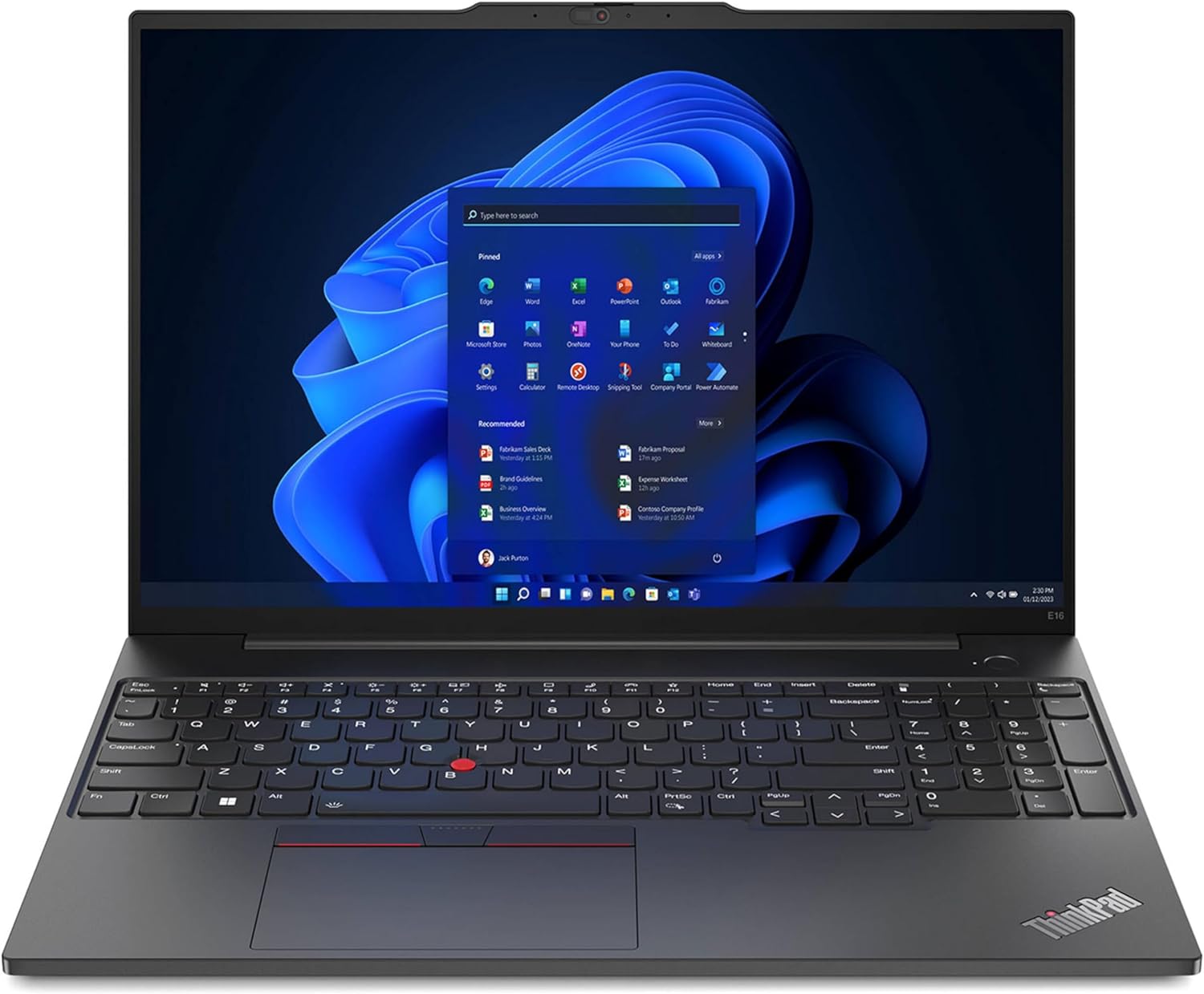 Lenovo ThinkPad E16 G1 Business Laptop with 16-inch display, Intel Core i7, 16GB RAM, 1TB SSD - Graphite Black 0197532476486