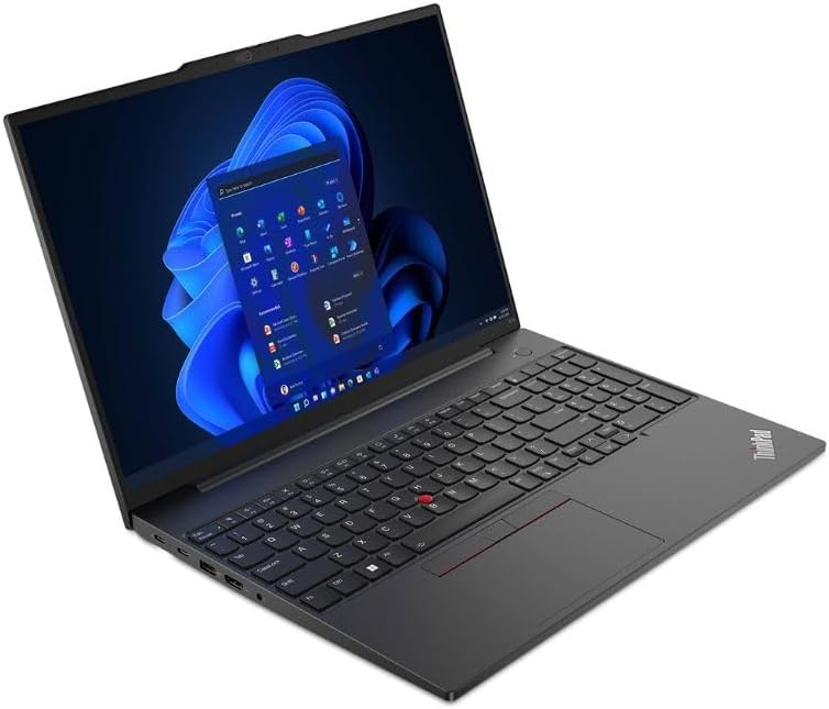 Sleek and efficient Lenovo ThinkPad E16 Gen 1 Notebook in red with Windows 11 Pro operating system 0196804710334