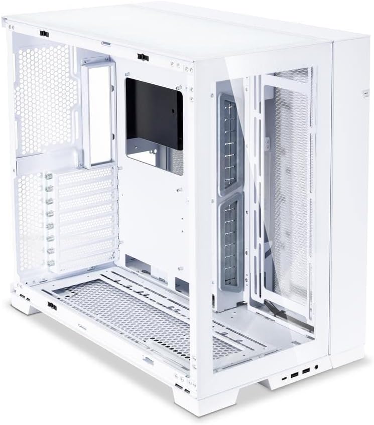 White Lian-Li O11 Dynamic EVO ATX Case - Multi-Directional Power Button, RGB Display 0840353042049