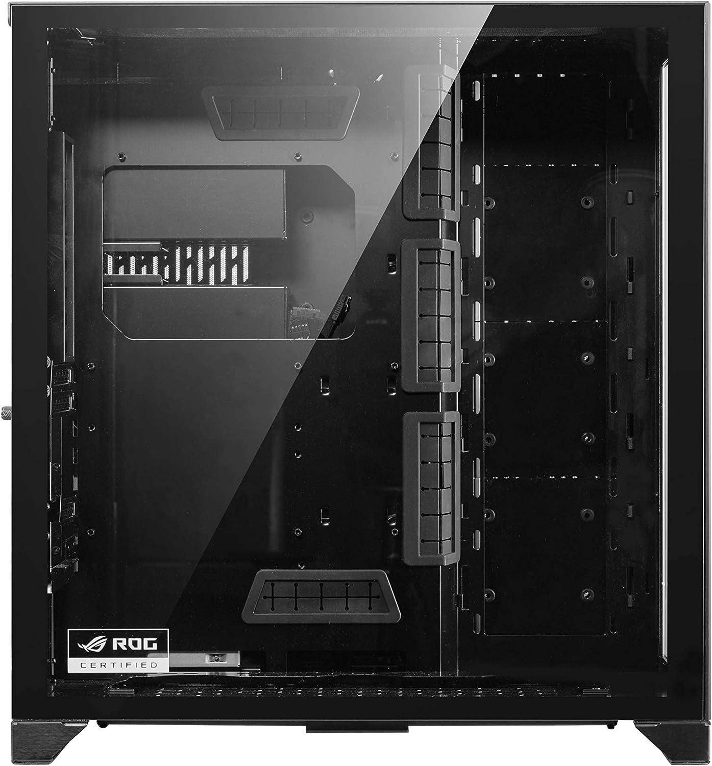 Showcase your components with tempered glass side panel on this gaming case 0840353009837