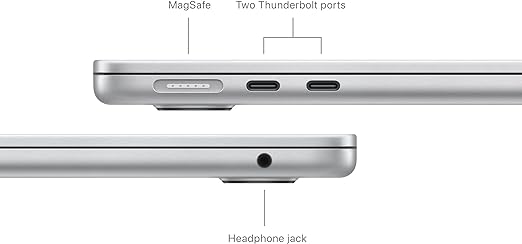 Portable Apple MacBook Air 13” M3 - Thunderbolt ports, MagSafe charging, 1080p FaceTime camera, Spatial Audio speakers MRXW3