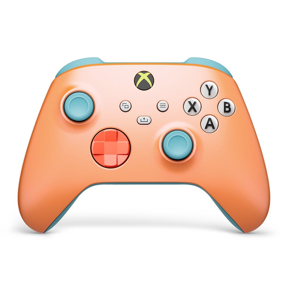Vibrant orange and turquoise Microsoft Xbox Wireless Controller for a colorful gaming experience. AF-QAU-00118